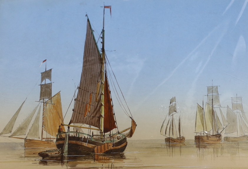 19th century English School, watercolour and gouache, 'On the Humber', 13 x 18cm, unframed